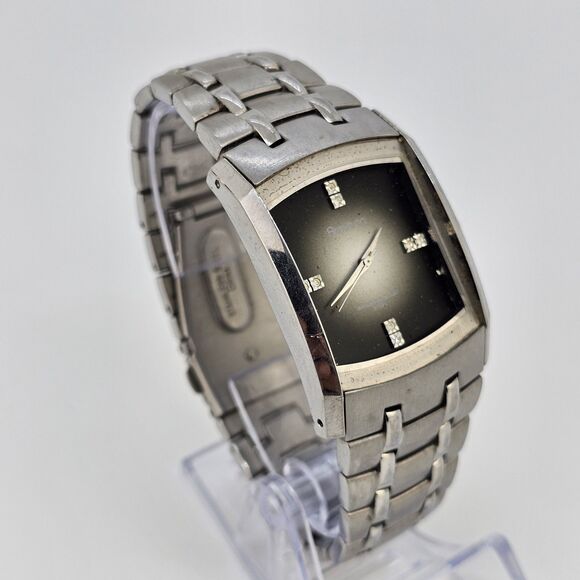 Armitron Men's Watch Black Dial 7.5" WORKING MISSING CRYSTAL SELLING FOR PARTS - Picture 4 of 12